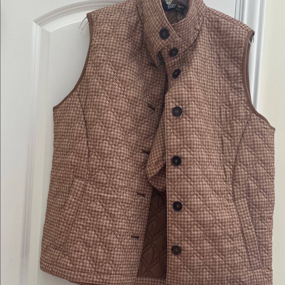 Lands' End Women's Brown Quilted Vest